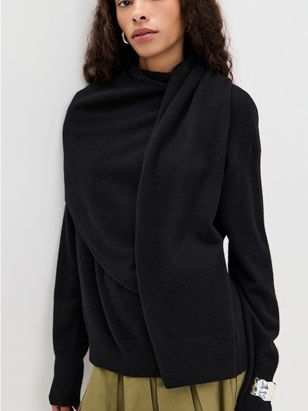 NWT Vince Draped-Shawl Wool-Cashmere Sweater M Medium